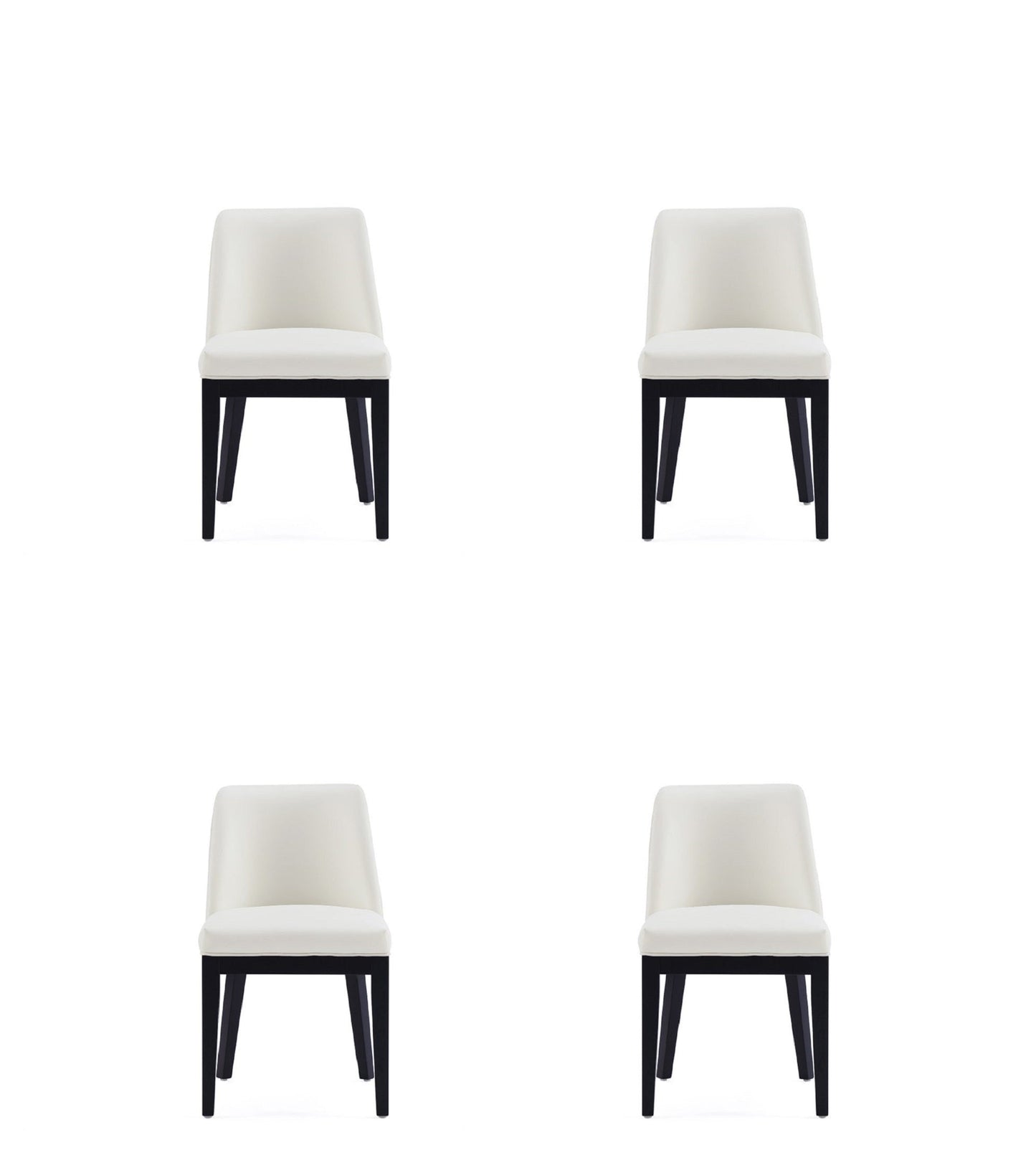Manhattan Comfort Gansevoort Modern Faux Leather Dining Chair in Cream (Set of 4) 2-DC051-CR