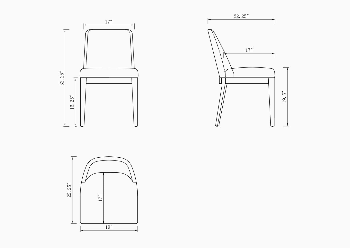 Manhattan Comfort Gansevoort Modern Faux Leather Dining Chair in Light Grey (Set of 4) 2-DC051-LG