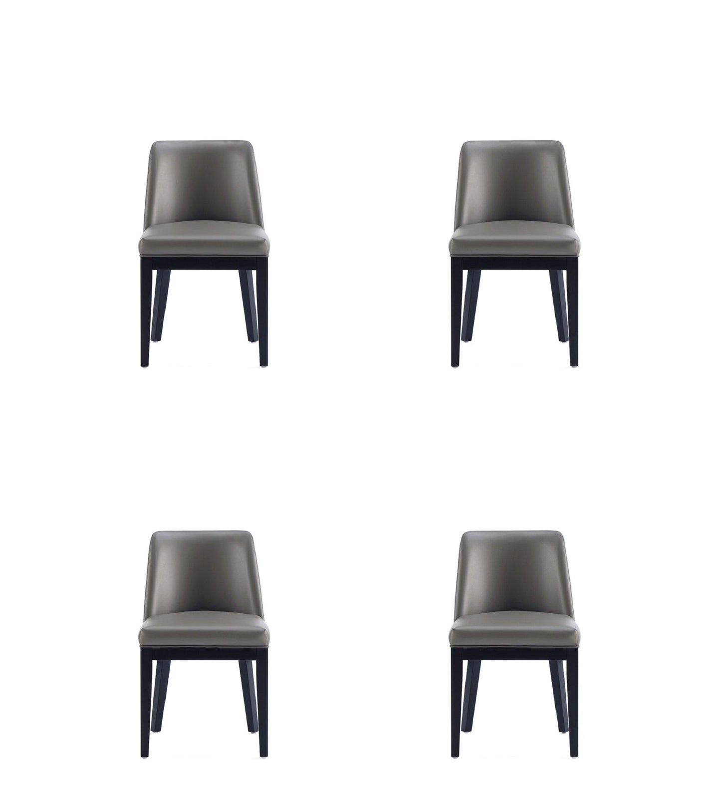 Manhattan Comfort Gansevoort Modern Faux Leather Dining Chair in Pebble Grey (Set of 4) 2-DC051-PE