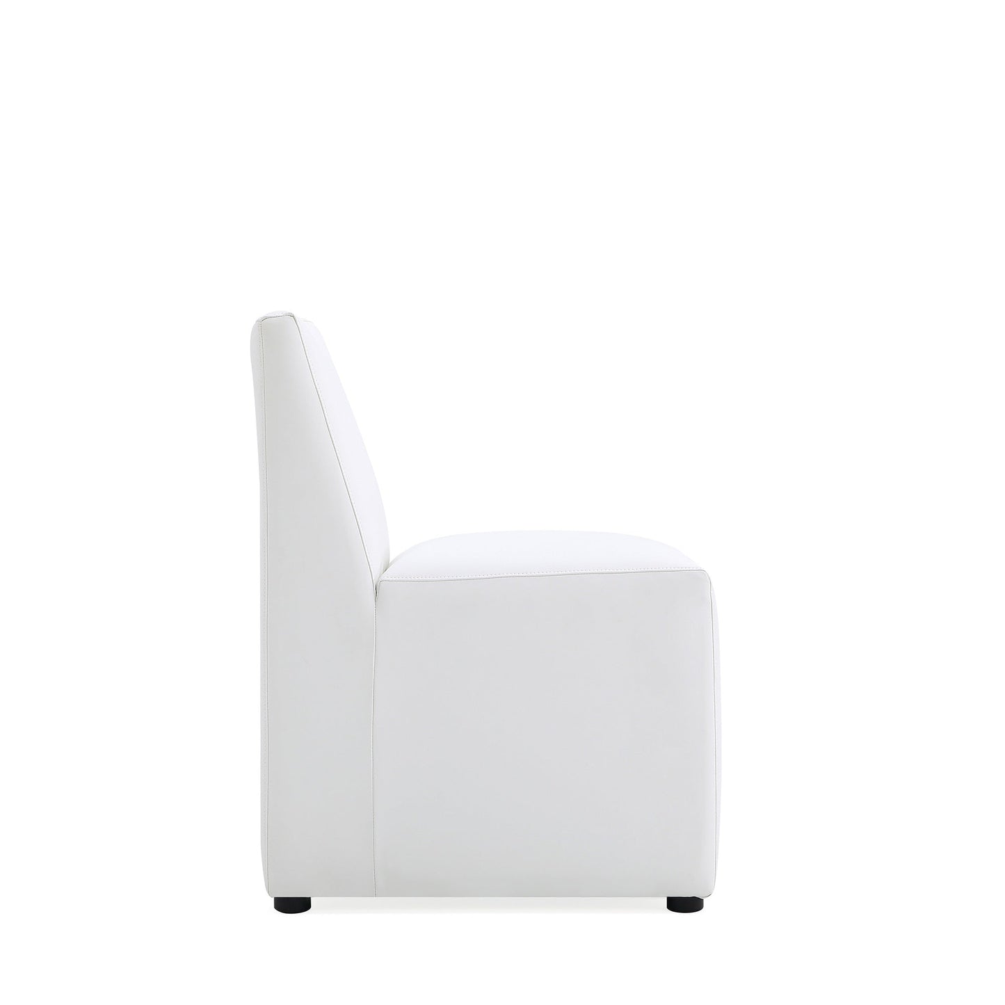 Manhattan Comfort Anna Modern Square Faux Leather Dining Chair in Cream (Set of 2) 2-DC058-CR