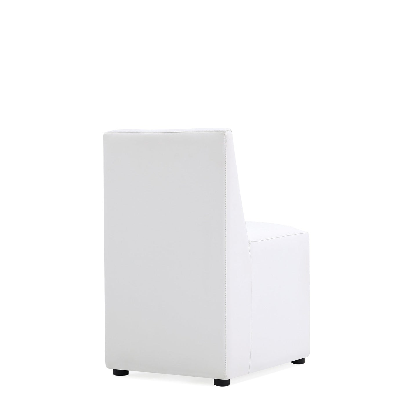 Manhattan Comfort Anna Modern Square Faux Leather Dining Chair in Cream (Set of 2) 2-DC058-CR