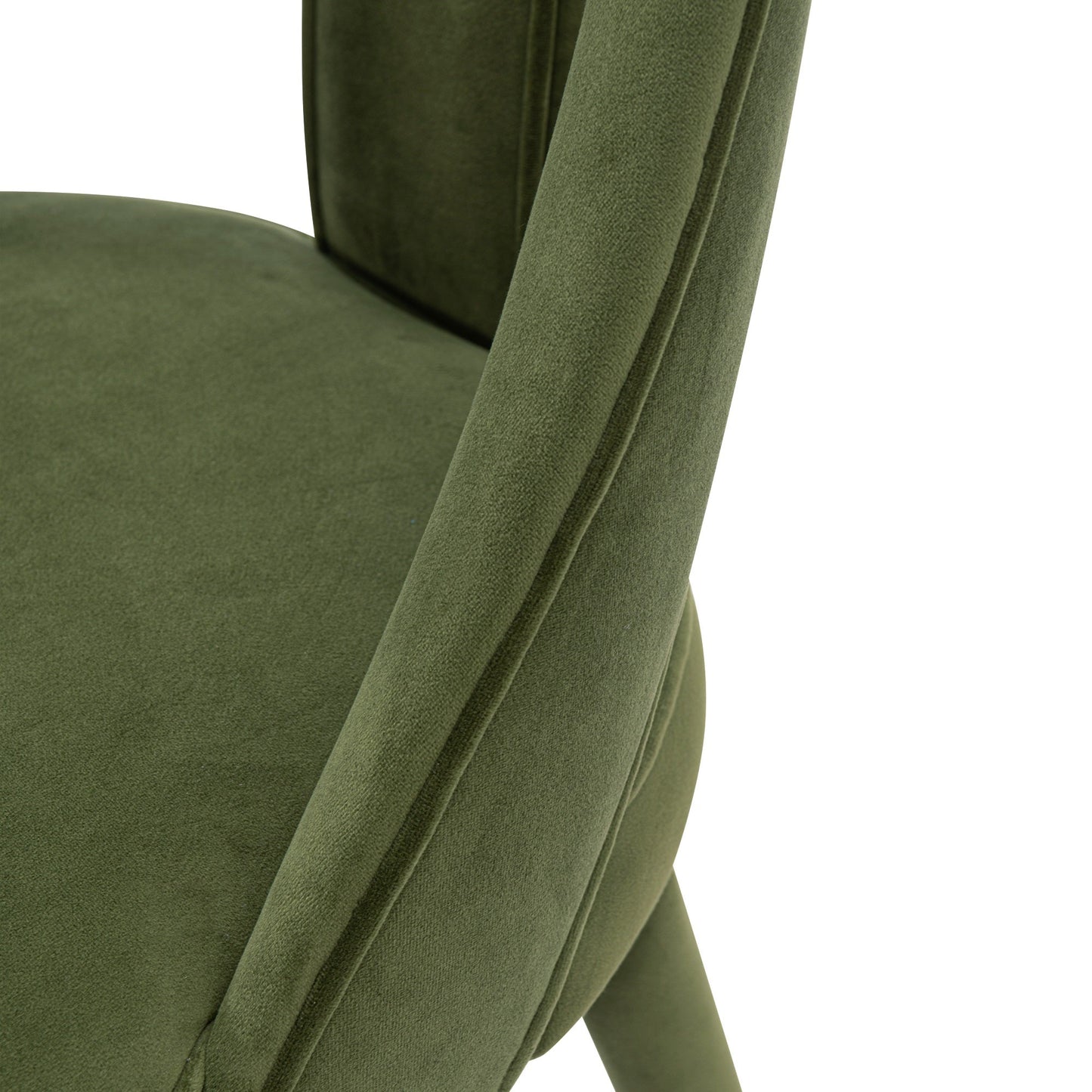 Manhattan Comfort Modern Neda Velvet  Dining Chair in Olive Green - Set of 2 2-DC081-OG