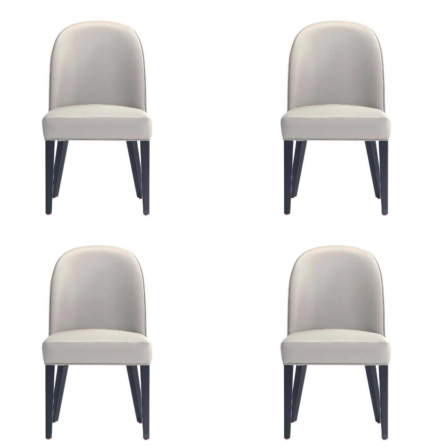 Manhattan Comfort Hillman Modern Leatherette and Velvet Upholstered Dining Chair in Light Grey - Set of 4 2-DC087-LG