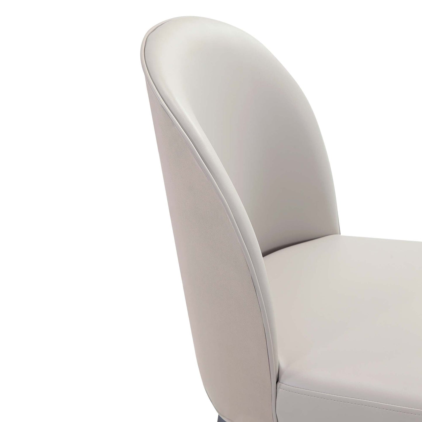 Manhattan Comfort Hillman Modern Leatherette and Velvet Upholstered Dining Chair in Light Grey - Set of 4 2-DC087-LG