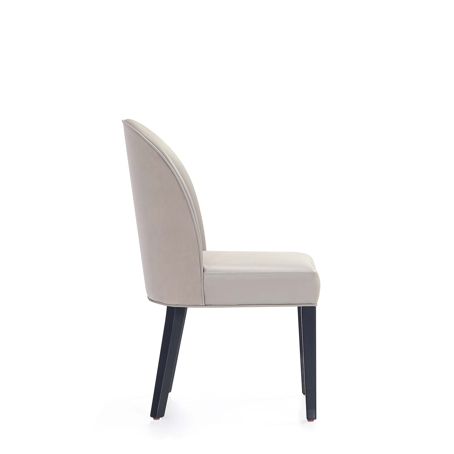 Manhattan Comfort Hillman Modern Leatherette and Velvet Upholstered Dining Chair in Light Grey - Set of 4 2-DC087-LG