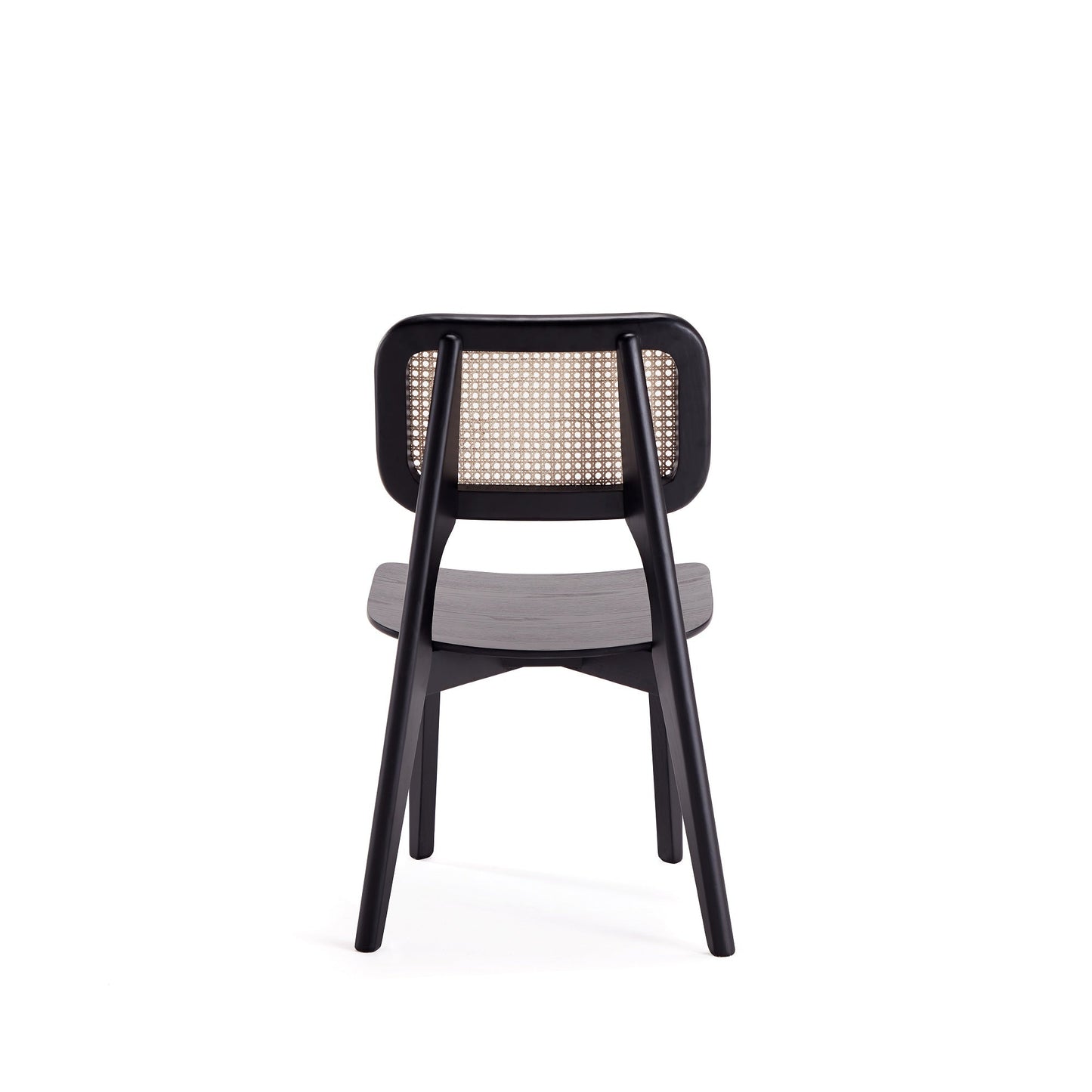 Manhattan Comfort Versailles Square Dining Chair in Black and Natural Cane - Set of 4 2-DCCA01-BK