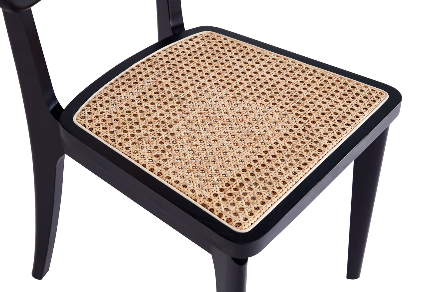 Manhattan Comfort Giverny Dining Chair in Black and Natural Cane - Set of 4 2-DCCA04-BK