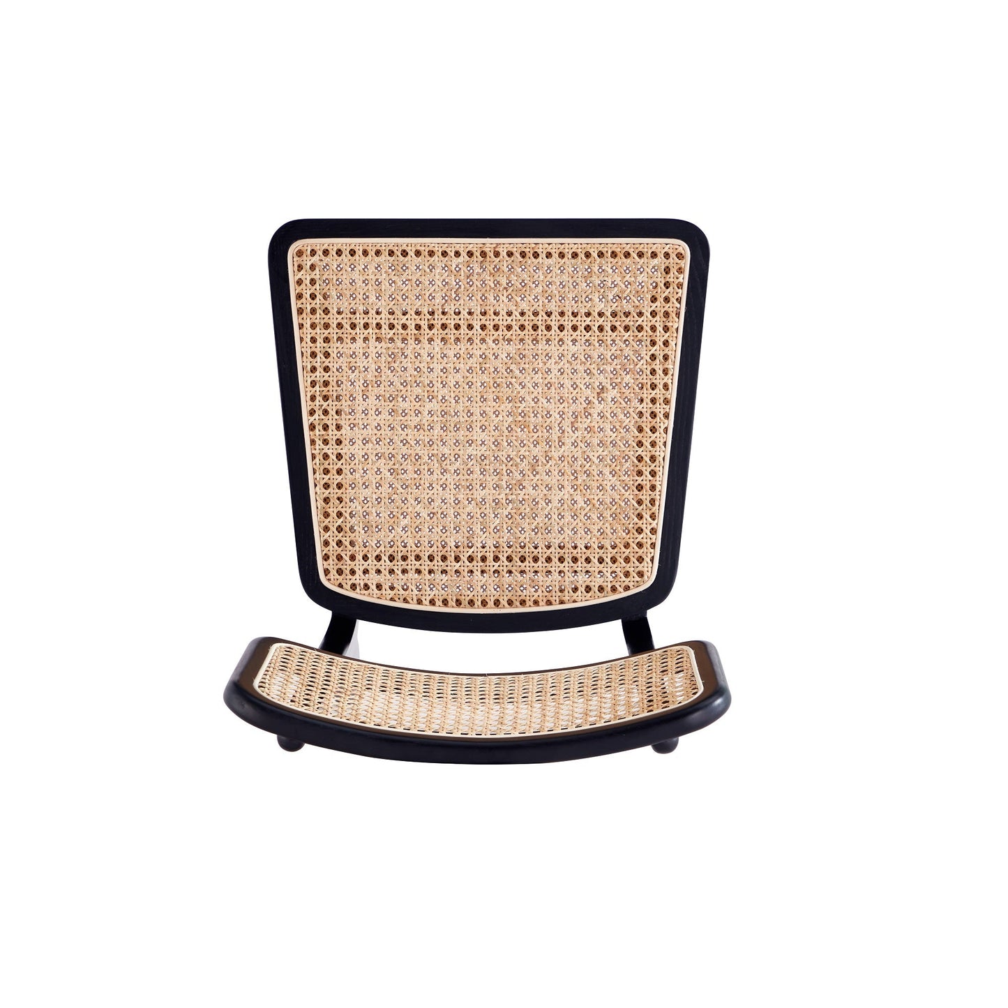 Manhattan Comfort Giverny Dining Chair in Black and Natural Cane - Set of 4 2-DCCA04-BK