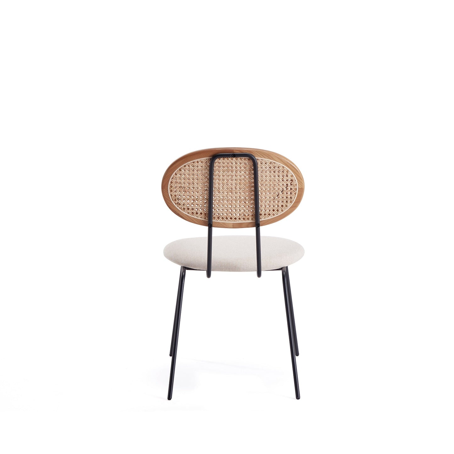 Manhattan Comfort Jardin Dining Chair in Nature Cane and Oatmeal Upholstered Seating - Set of 4 2-DCCA06-OM