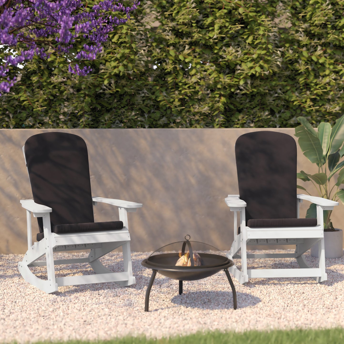 2PK White Chairs-Gray Cushions 2-JJ-C14705-CSNGY-WH-GG