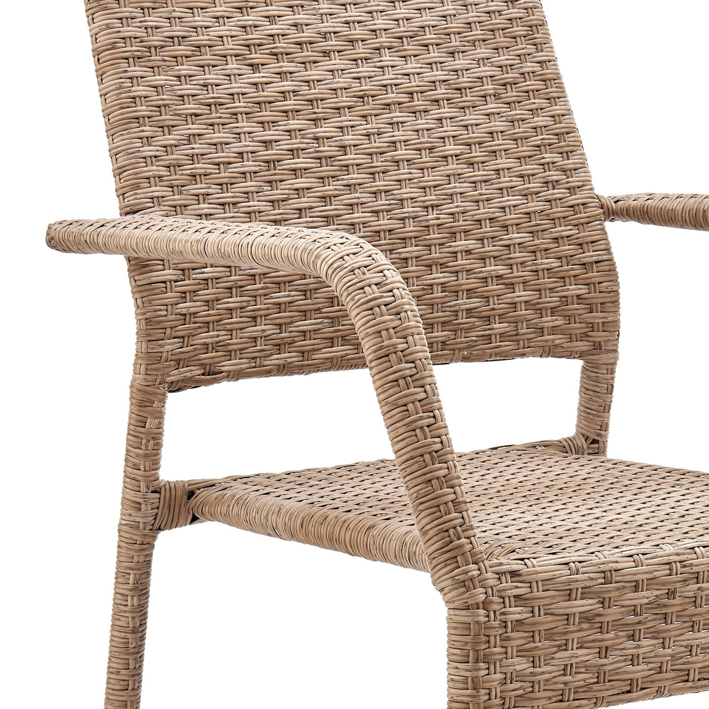 Manhattan Comfort 2-Piece Genoa Patio Dining Armchair in Nature Tan Weave 2-OD-DC002-NE