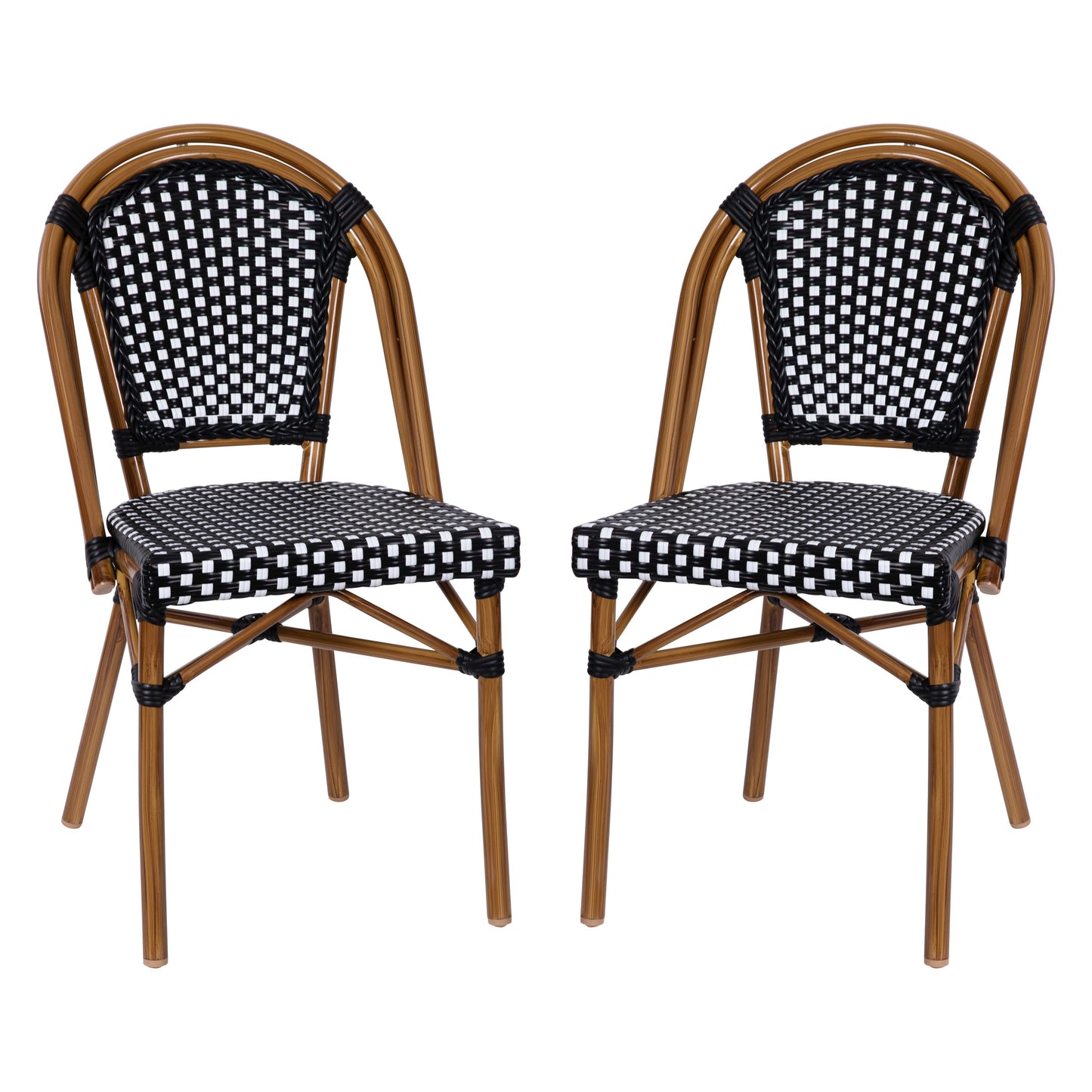 Classic Commercial Grade Indoor/Outdoor French Bistro Chair, Set of 2