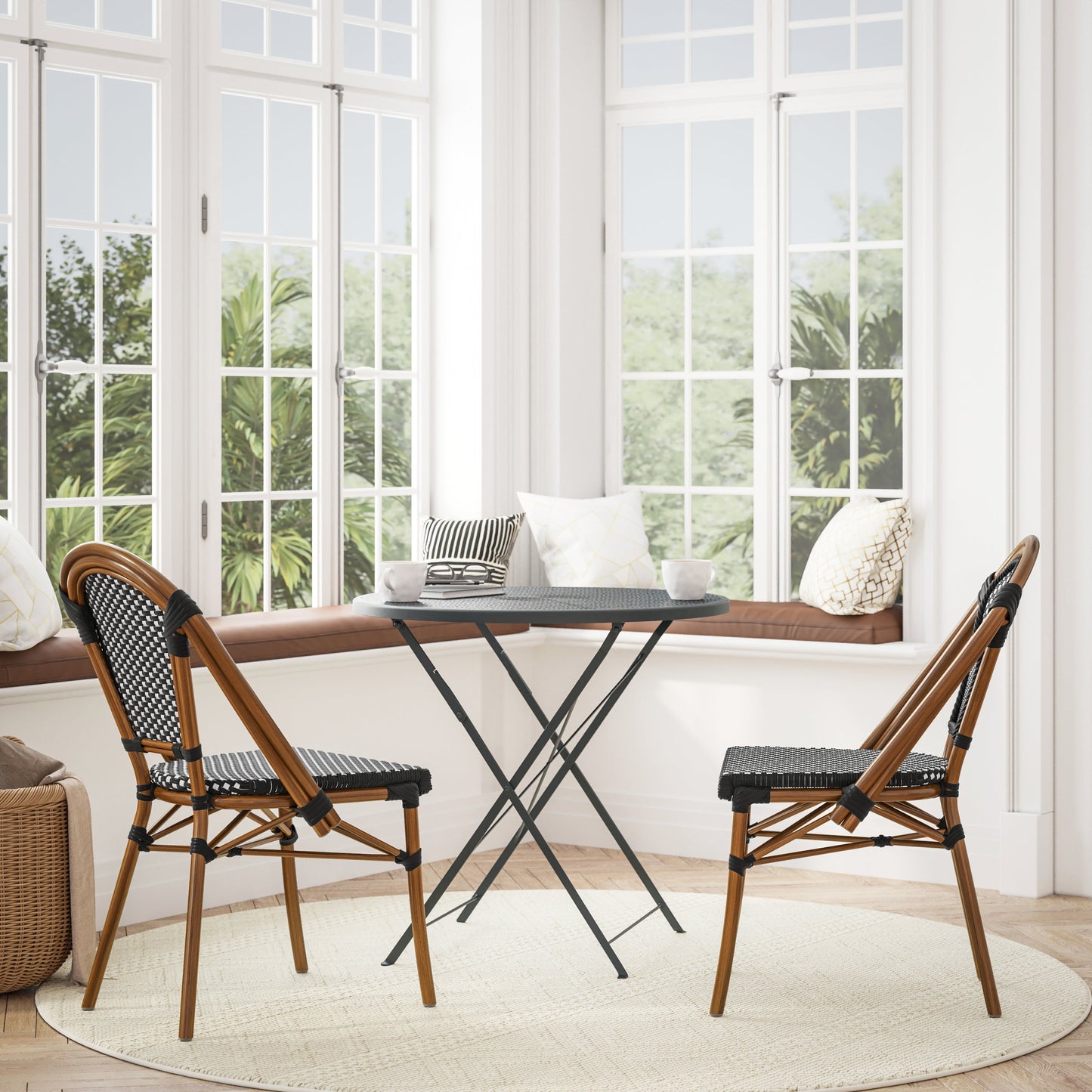 2PK Black/White Paris Chair 2-SDA-AD642001-BKWH-NAT-GG