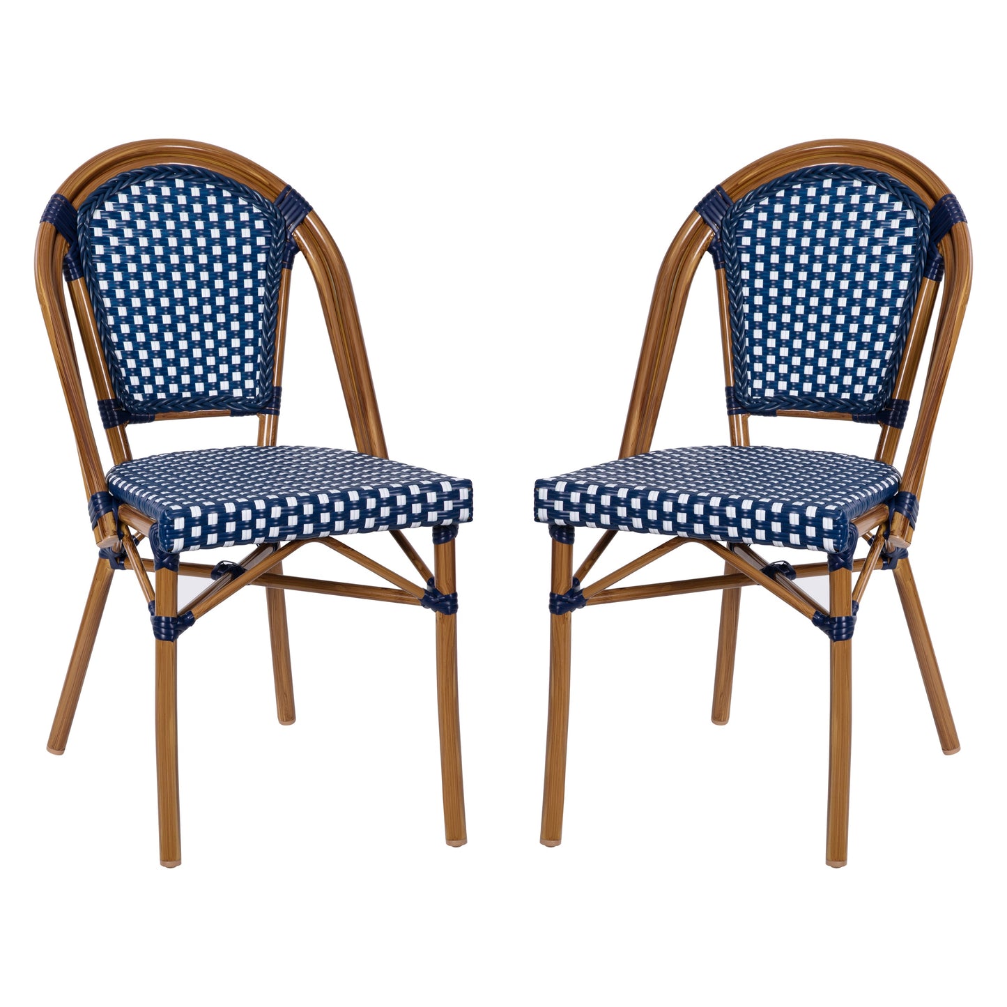 Classic Commercial Grade Indoor/Outdoor French Bistro Chair, Set of 2