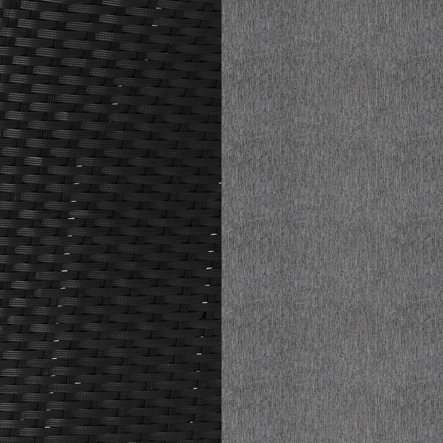 2PK Black Patio Chairs 2-TW-3WBE073-CU01GY-BK-GG