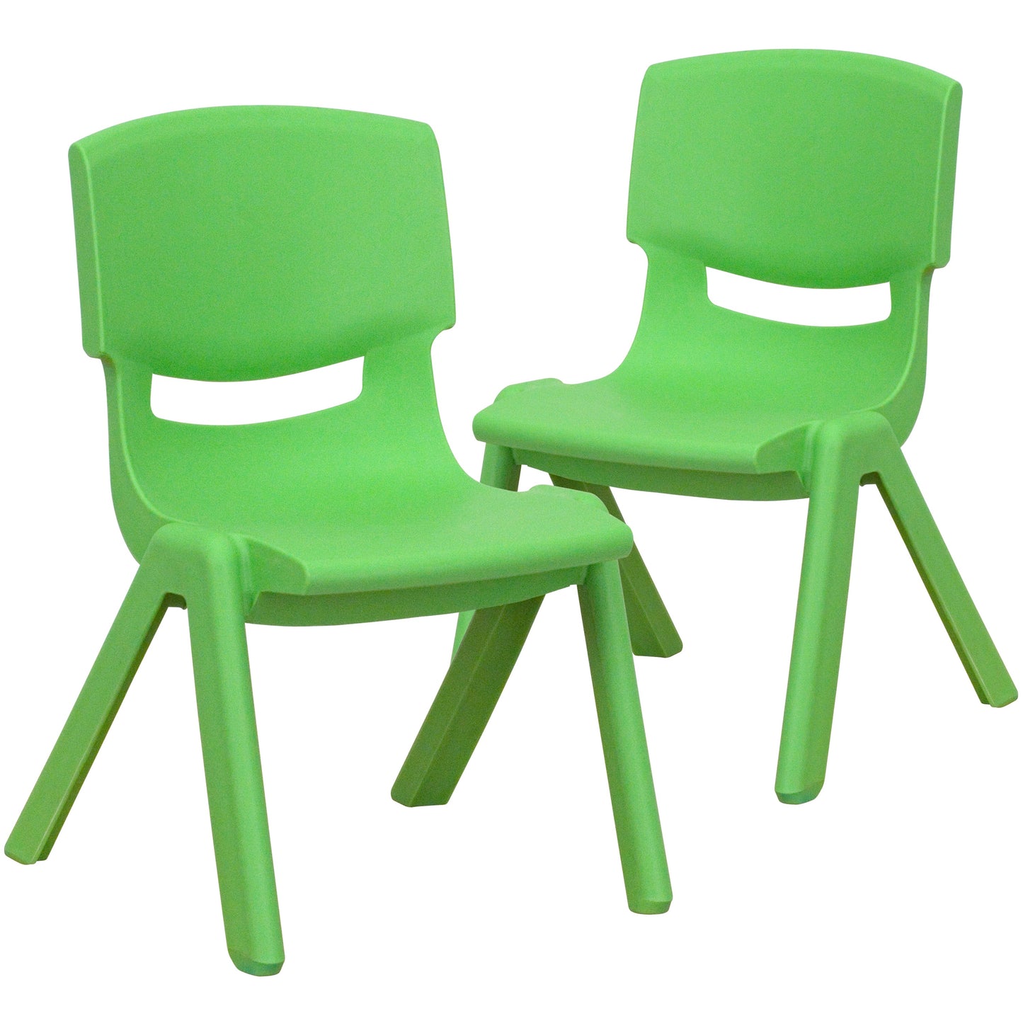 2PK Green Plastic Stack Chair 2-YU-YCX-003-GREEN-GG