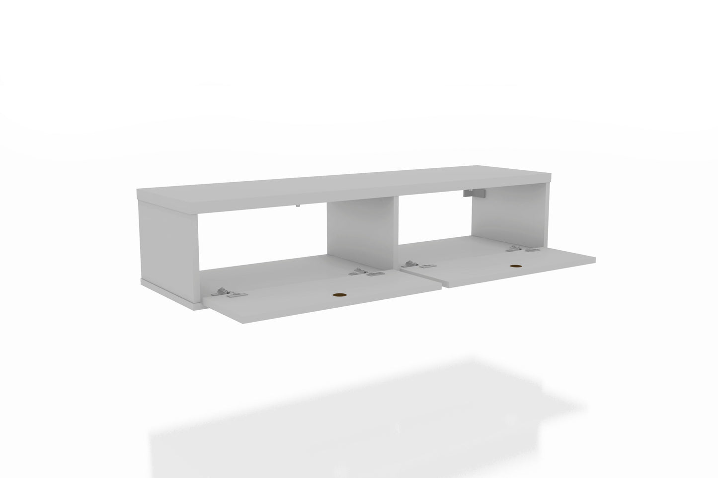 Manhattan Comfort Liberty 42.28 Mid-Century Modern Floating Office Desk with 2 Shelves in White 225BMC6