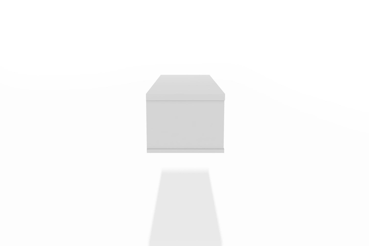 Manhattan Comfort Liberty 42.28 Mid-Century Modern Floating Office Desk with 2 Shelves in White 225BMC6