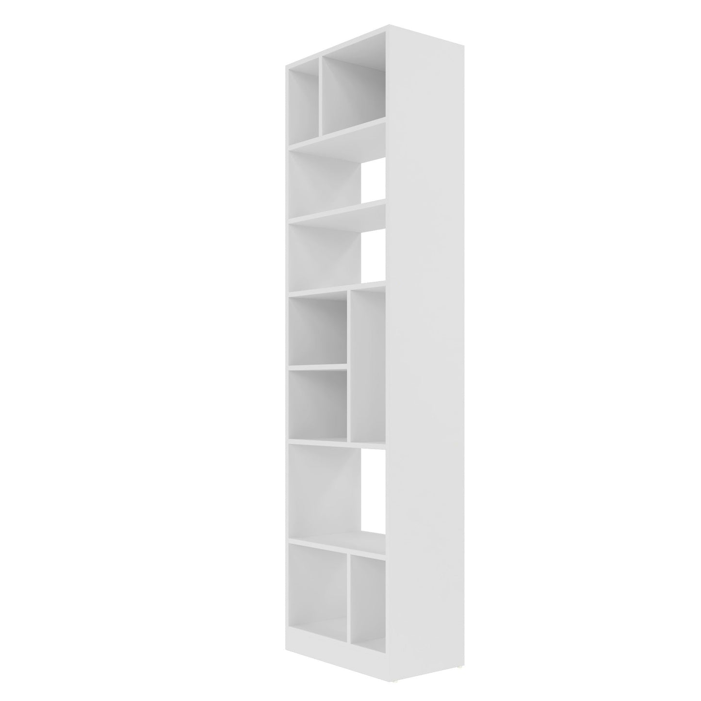 Manhattan Comfort Durable Valenca Bookcase 4.0 with 10-Shelves in White 22AMC6