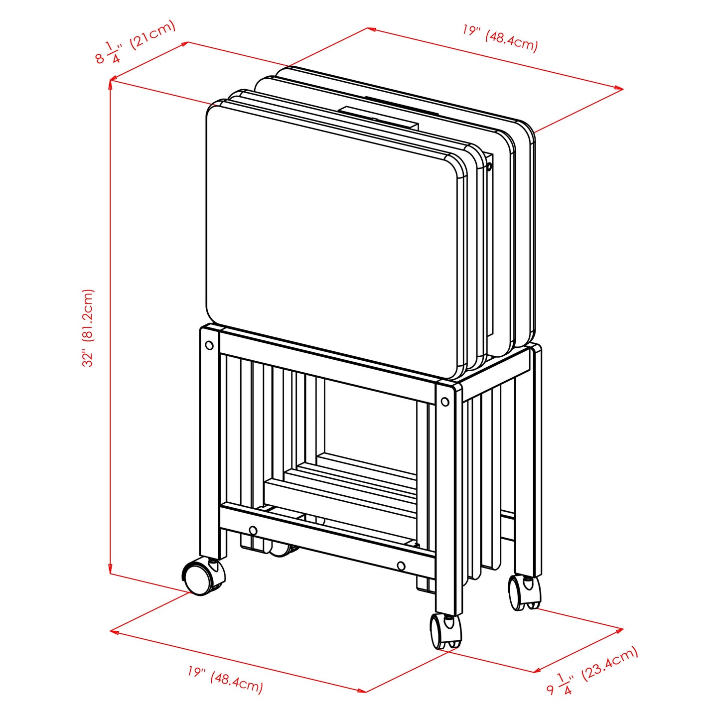 Allen 5-Pc Snack Table Set, Coffee