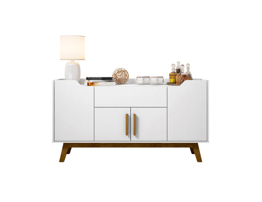 Manhattan Comfort Addie 53.54 Sideboard with 5 Shelves in White 244BMC6