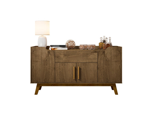 Manhattan Comfort Addie 53.54 Sideboard with 5 Shelves in Rustic Brown 244BMC9