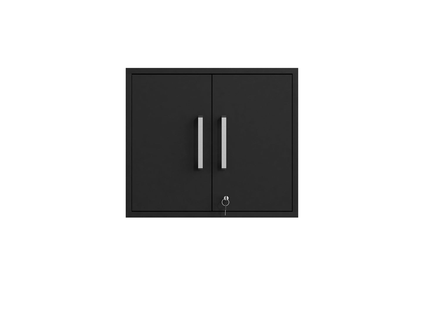 Manhattan Comfort Eiffel Floating Garage Storage Cabinet with Lock and Key in Black Matte 251BMC8