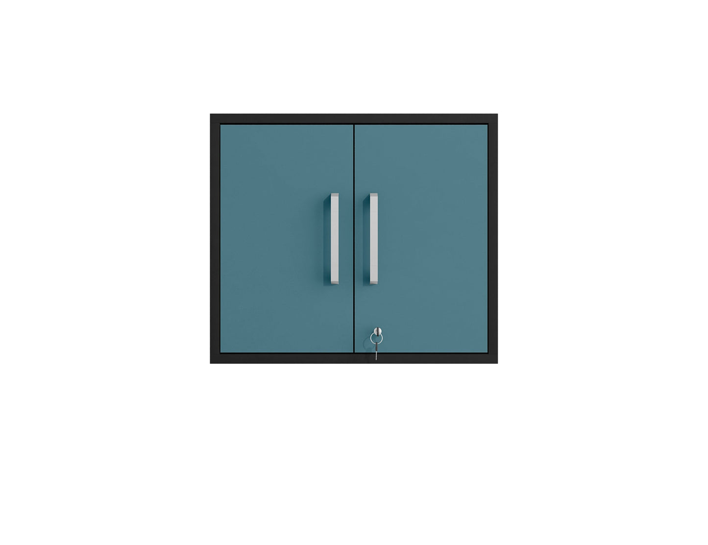 Manhattan Comfort Eiffel Floating Garage Storage Cabinet with Lock and Key in Blue Gloss 251BMC83