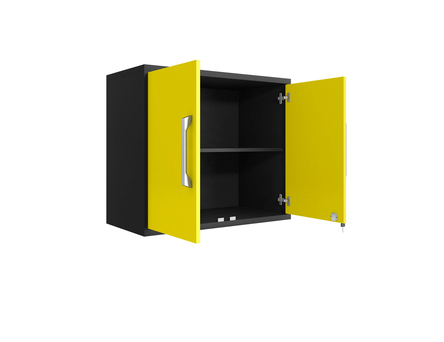Manhattan Comfort Eiffel Floating Garage Storage Cabinet with Lock and Key in Yellow Gloss 251BMC84