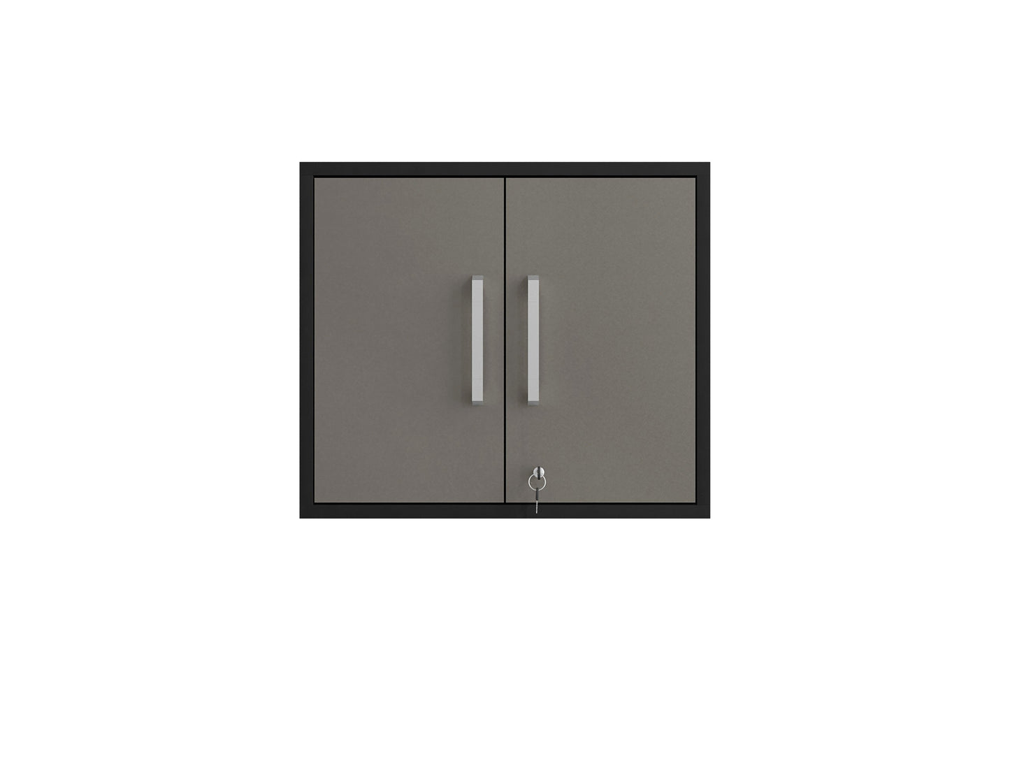 Manhattan Comfort Eiffel Floating Garage Storage Cabinet with Lock and Key in Grey Gloss 251BMC85