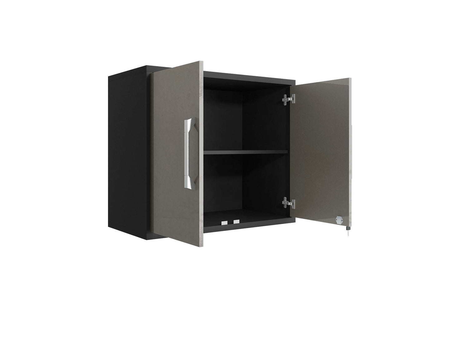 Manhattan Comfort Eiffel Floating Garage Storage Cabinet with Lock and Key in Grey Gloss 251BMC85