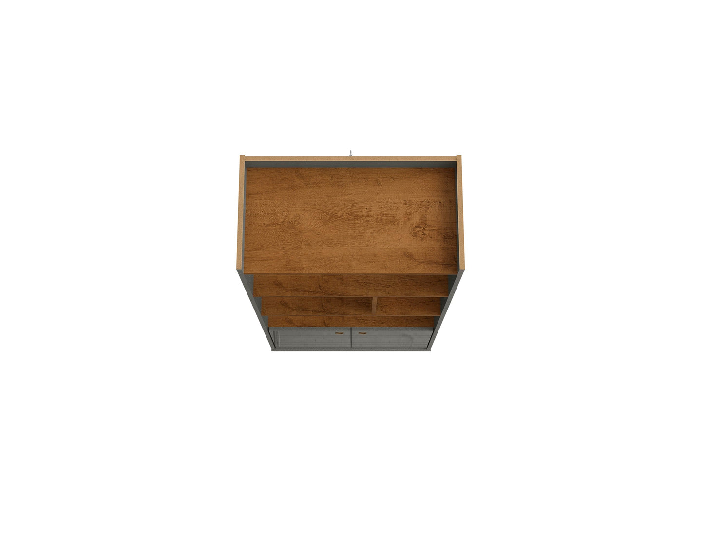 Manhattan Comfort Bogart 62.6" Mid-Century Modern Bookcase in Grey and Nature 254BMC50