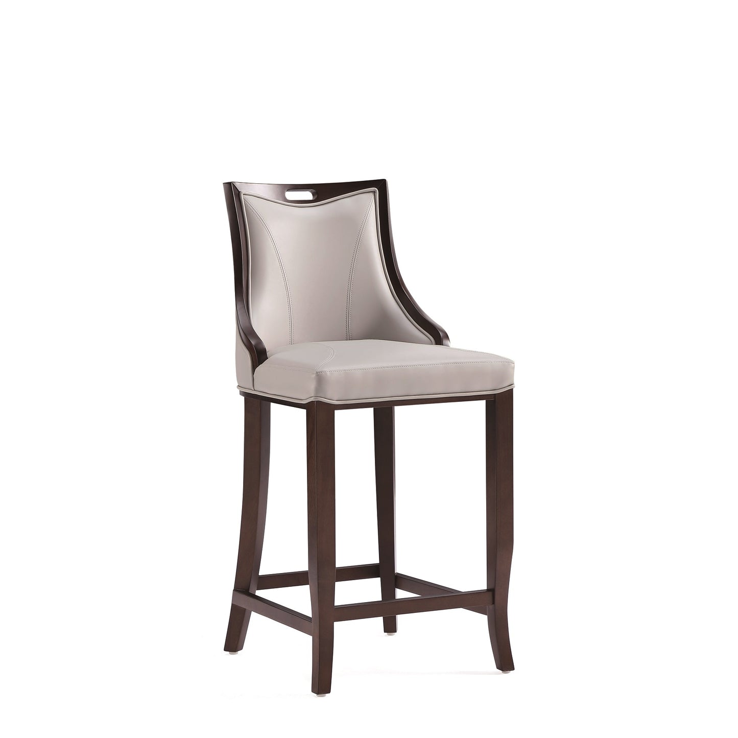 Manhattan Comfort Emperor 41 in. Walnut Beech Wood Bar Stool (Set of 2 or 3)