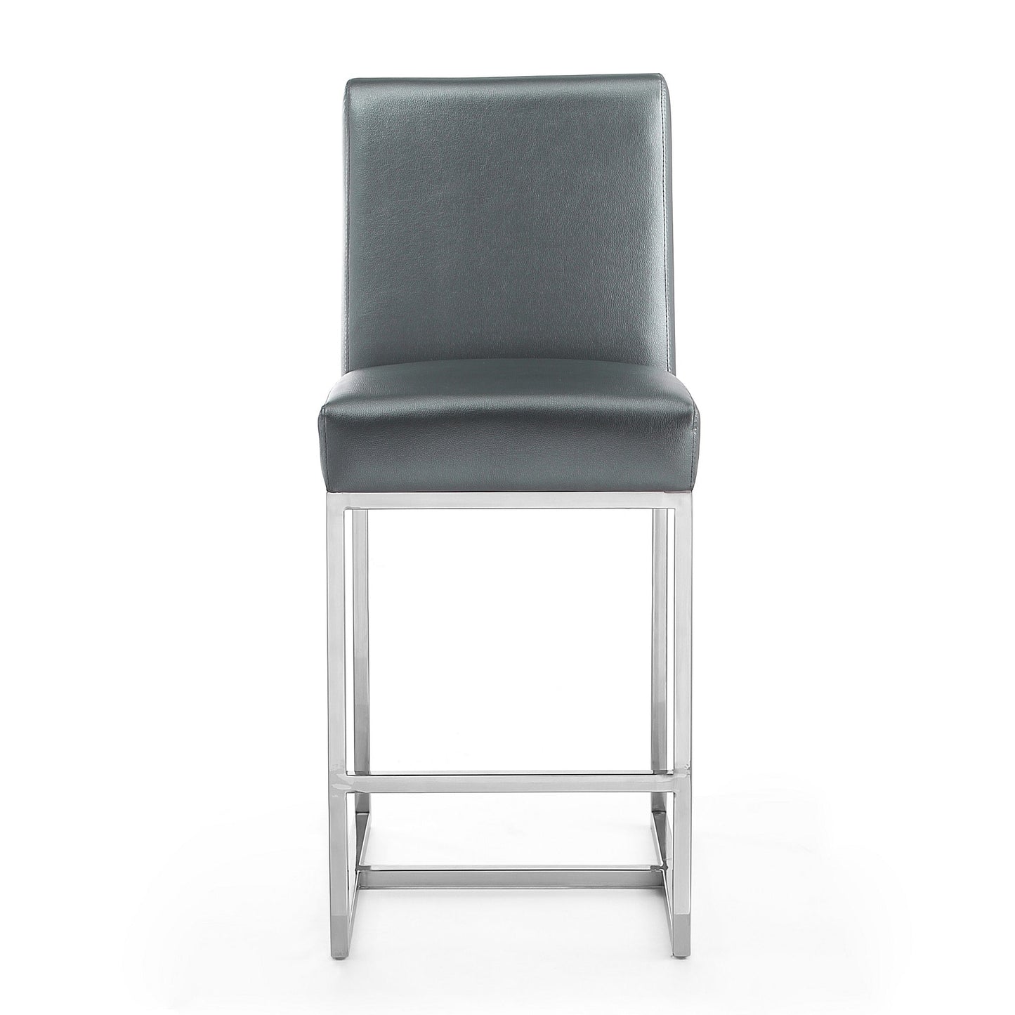 Manhattan Comfort Element 37.2 in. Polished Chrome Stainless Steel Counter Height Bar Stool
