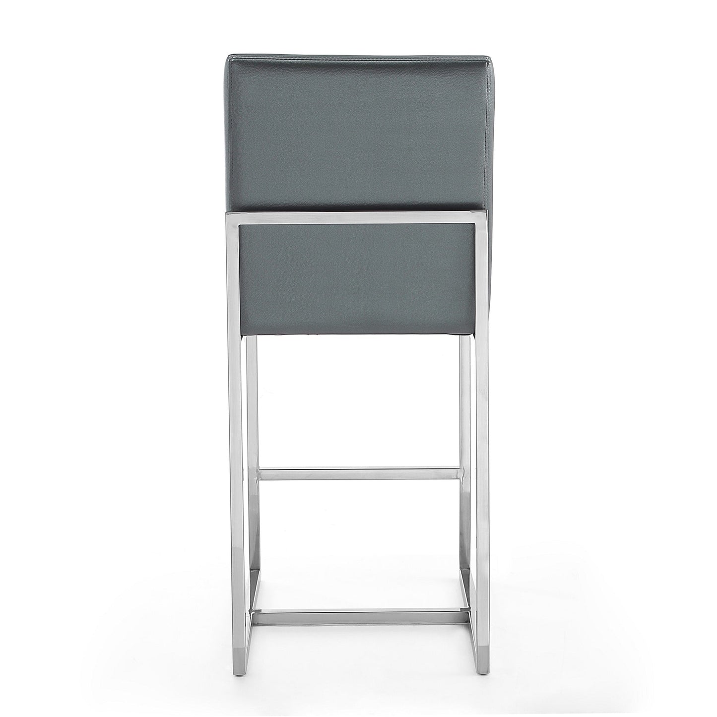 Manhattan Comfort Element 37.2 in. Polished Chrome Stainless Steel Counter Height Bar Stool