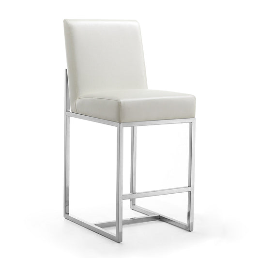 Manhattan Comfort Element 37.2 in. Counter Height Bar Stool with Polished Chrome Stainless Steel