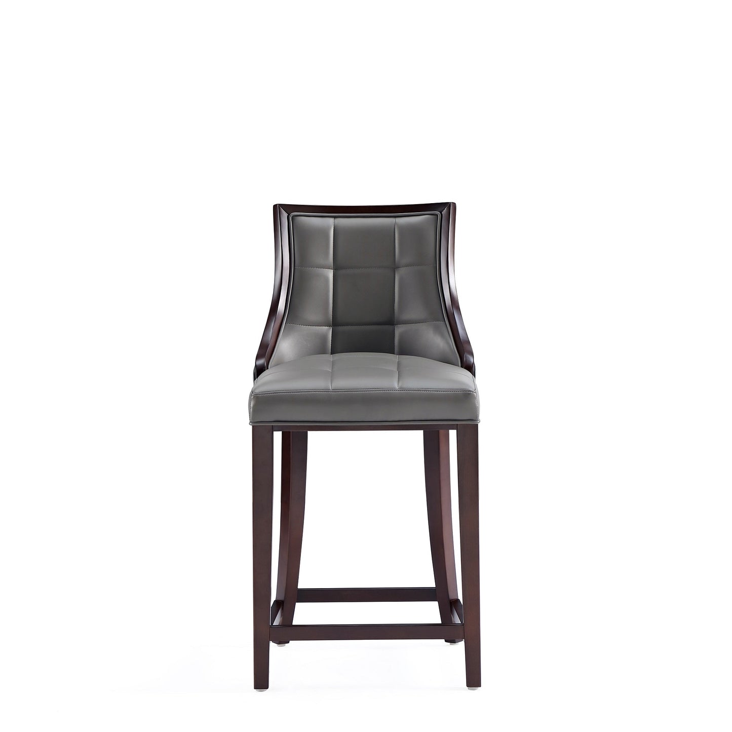 Manhattan Comfort Fifth Avenue Faux Leather Counter Stool in Pebble Grey (Set of 3) 3-CS012-PE