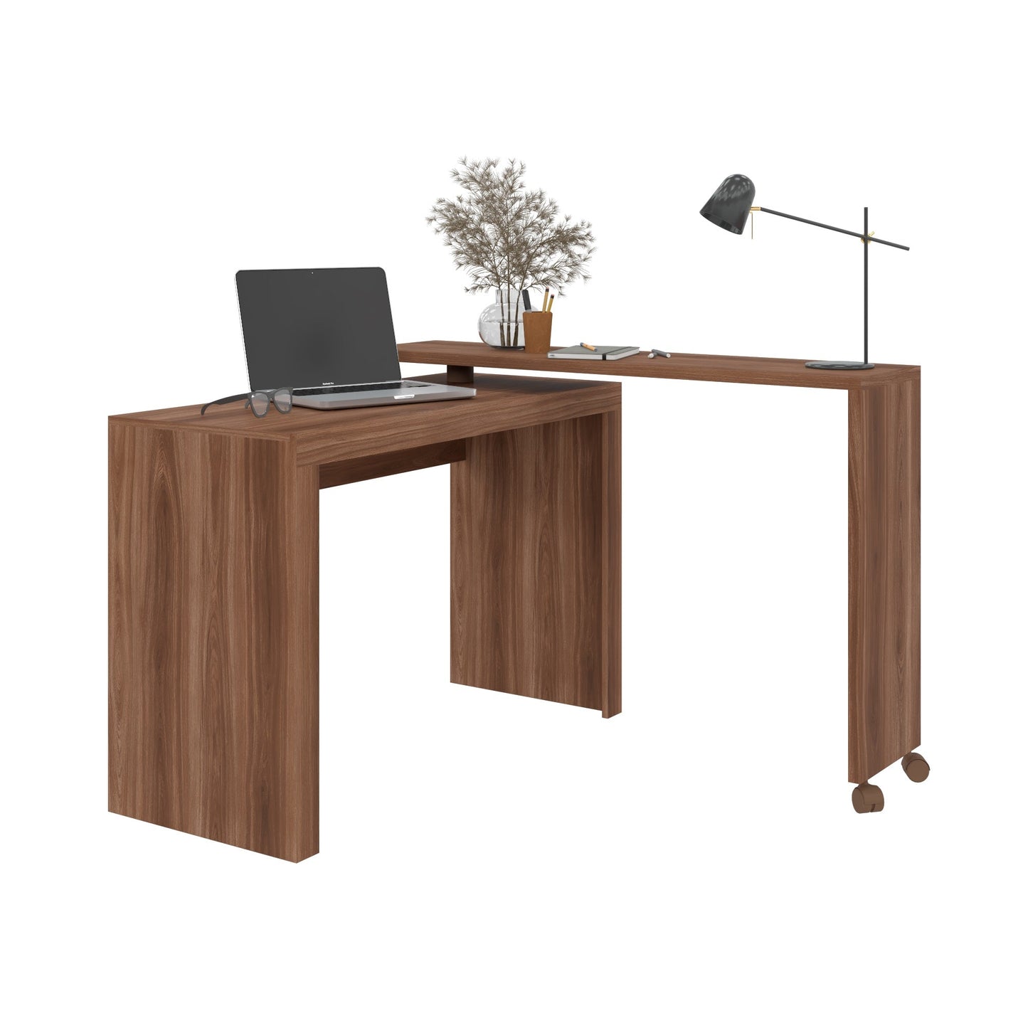 Manhattan Comfort Innovative Calabria Nested Desk in Nut Brown 33AMC164