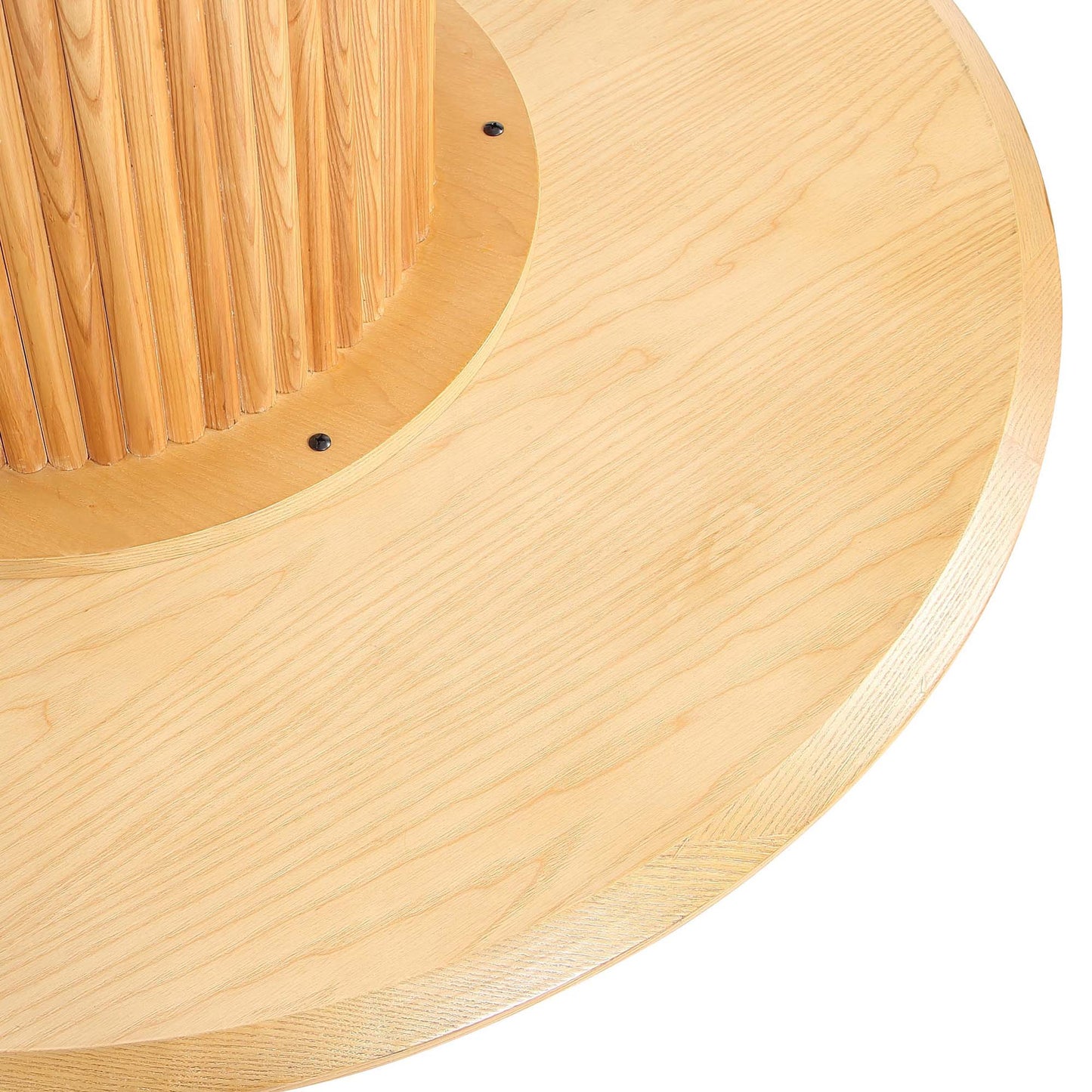 Manhattan Comfort 5-Piece Hathaway Modern 47.24 Solid Wood Round Dining Set in Nature with 4 Jardin Cane Dining Chairs 4-DT03DCCA06-OM