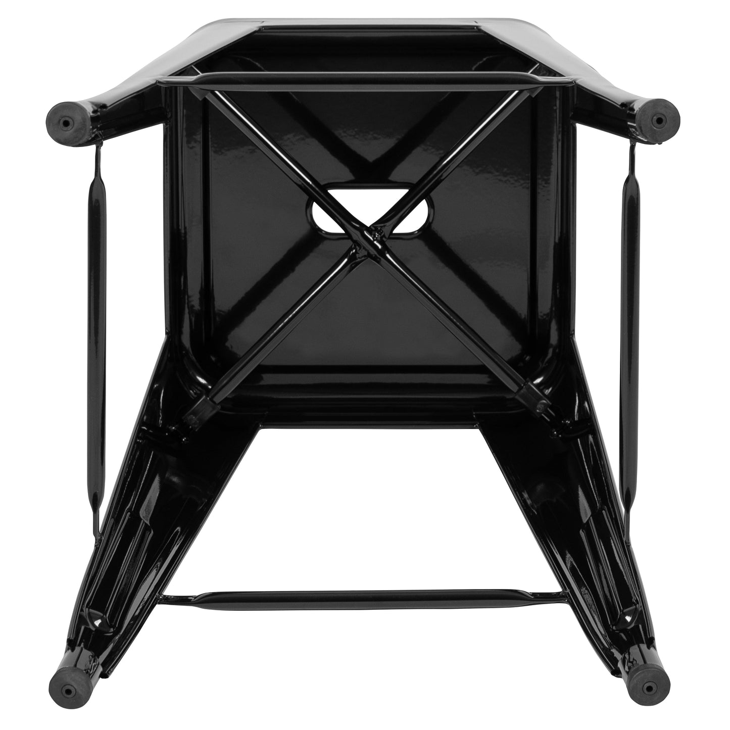 Black 24" High Metal Stool 4-ET-31320-24-BK-R-GG