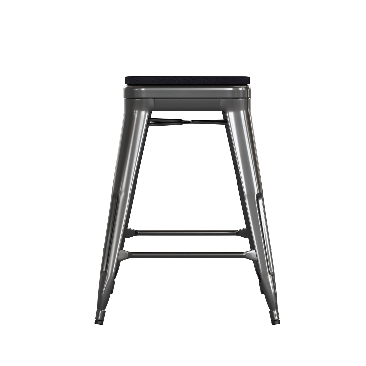 4PK 24" Black Stool-Black Seat 4-ET-31320-24-BK-R-PL2B-GG