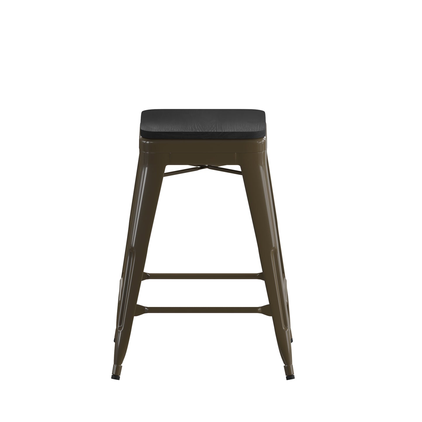4PK 24" GN Stool-Black Seat 4-ET-31320-24-GN-R-PL2B-GG