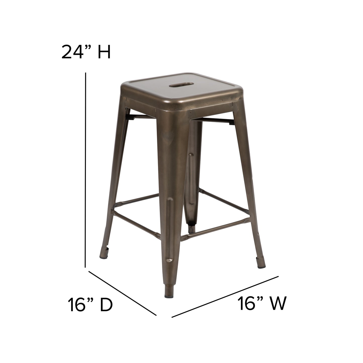 4PK 24" GN Stool-Black Seat 4-ET-31320-24-GN-R-PL2B-GG