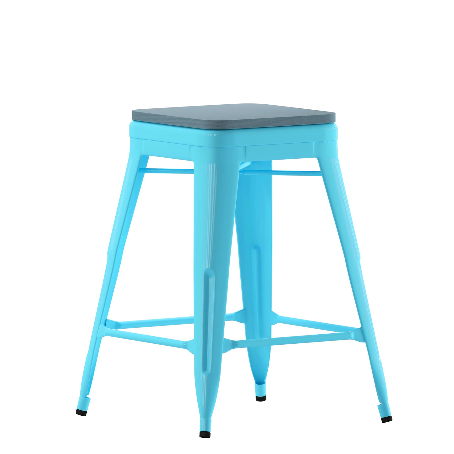 4PK 24" Teal Stool-Teal Seat 4-ET-31320-24-TL-R-PL2C-GG