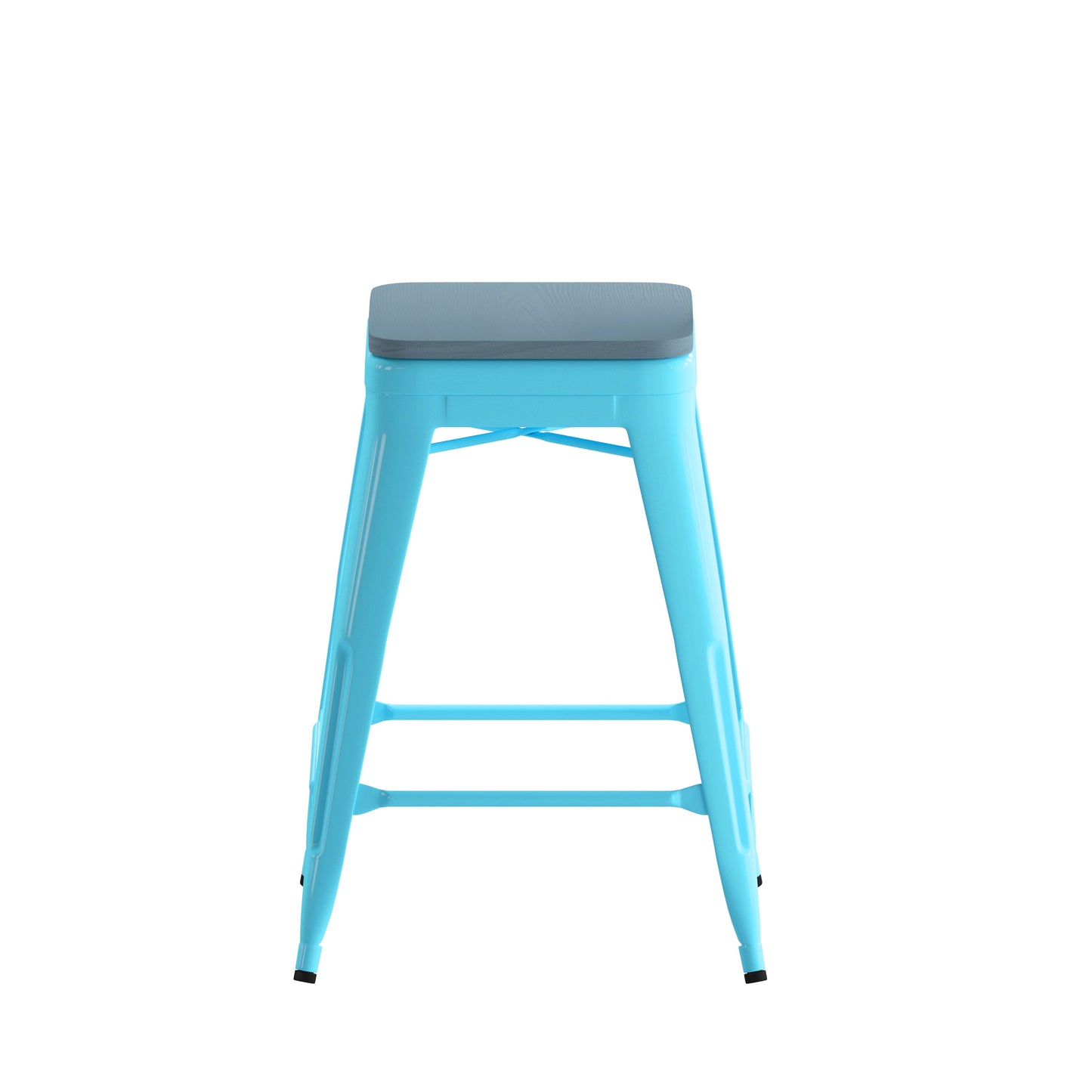 4PK 24" Teal Stool-Teal Seat 4-ET-31320-24-TL-R-PL2C-GG