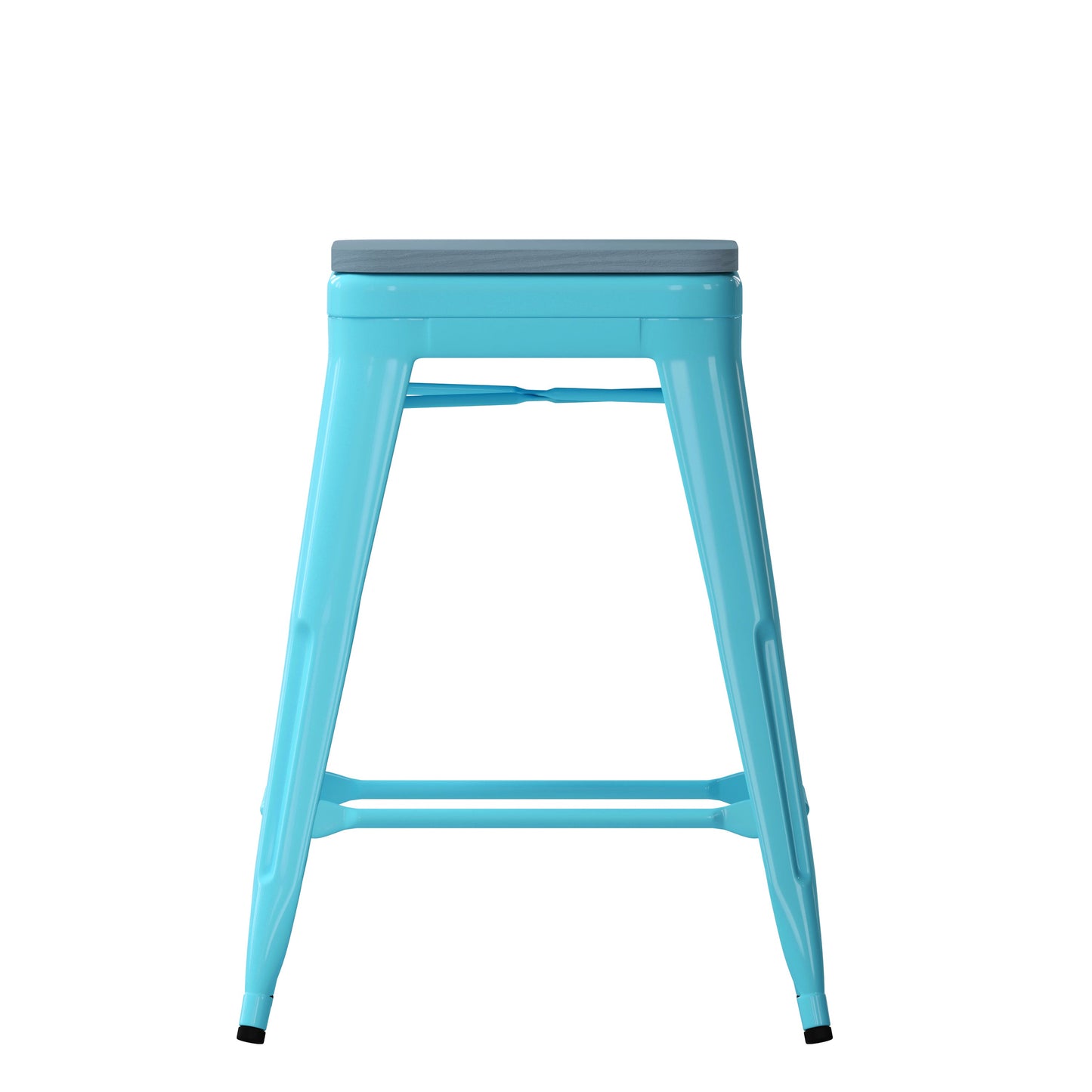 4PK 24" Teal Stool-Teal Seat 4-ET-31320-24-TL-R-PL2C-GG