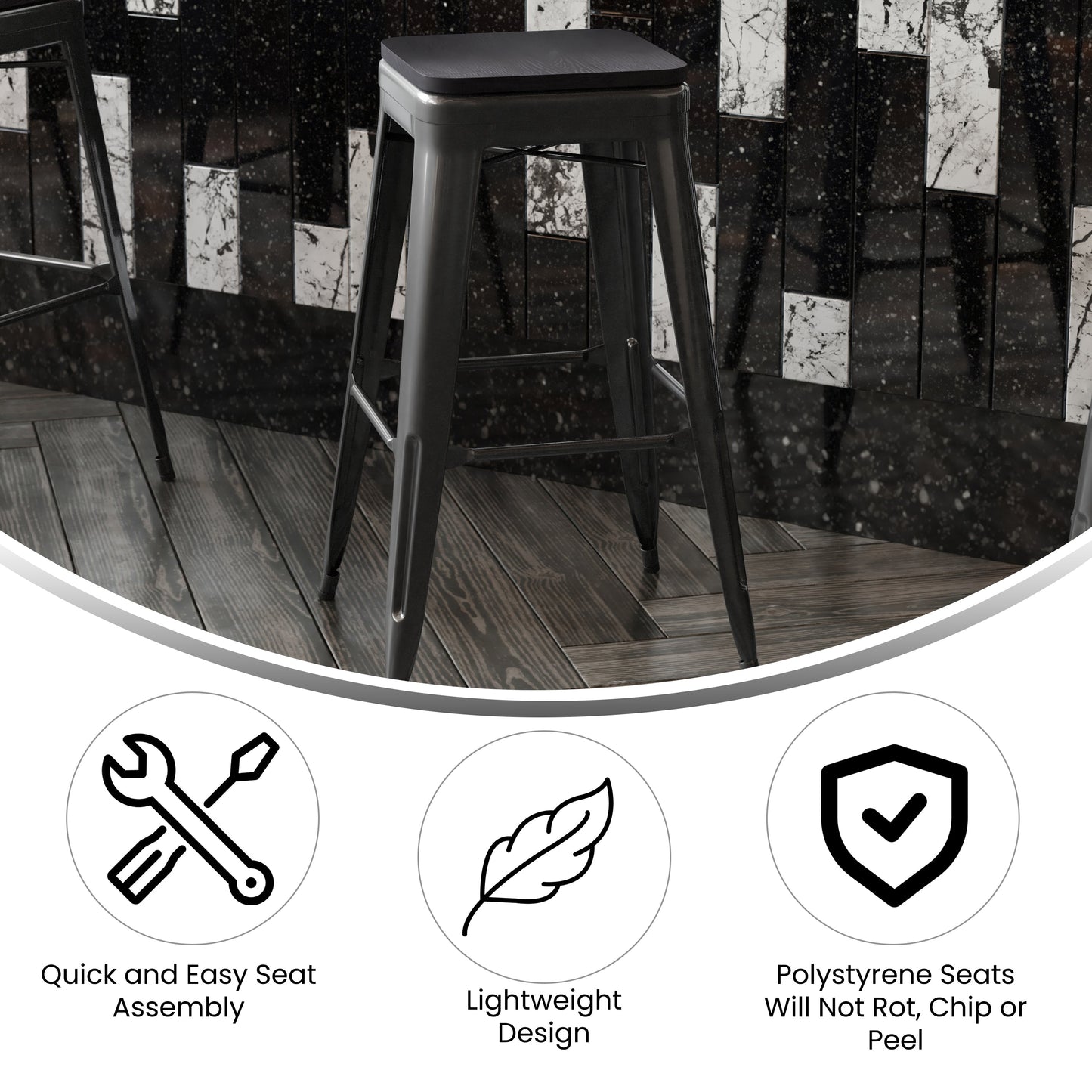 4PK 30" Black Stool-Black Seat 4-ET-31320-30-BK-R-PL2B-GG