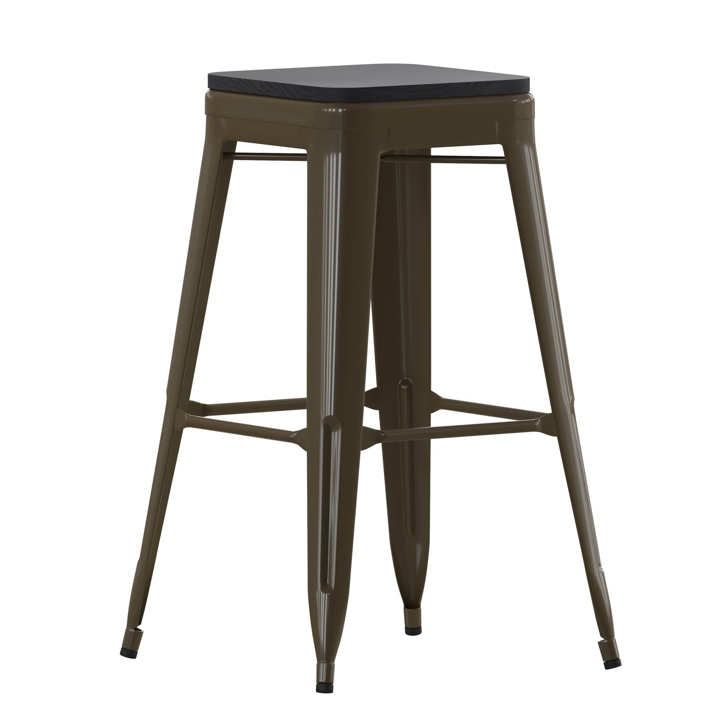4PK 30" GN Stool-Black Seat 4-ET-31320-30-GN-R-PL2B-GG