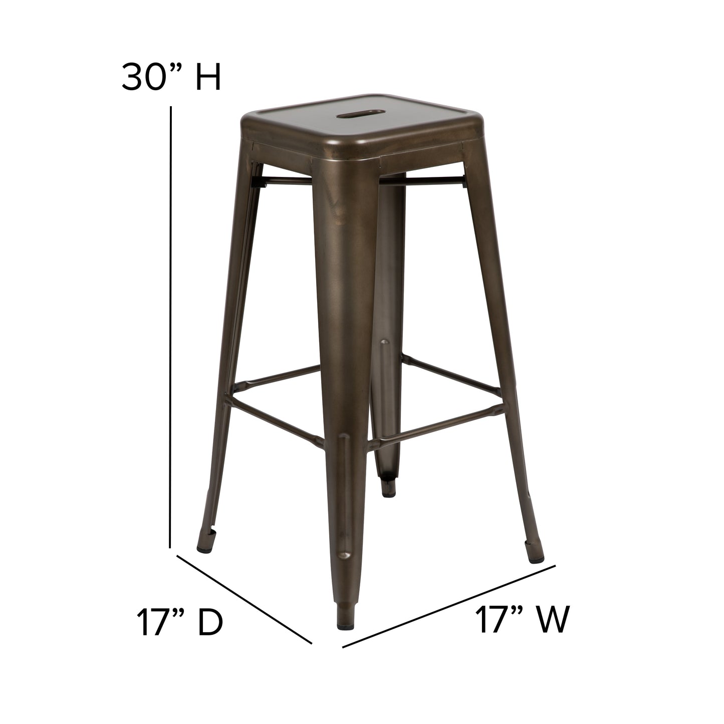 4PK 30" GN Stool-Black Seat 4-ET-31320-30-GN-R-PL2B-GG