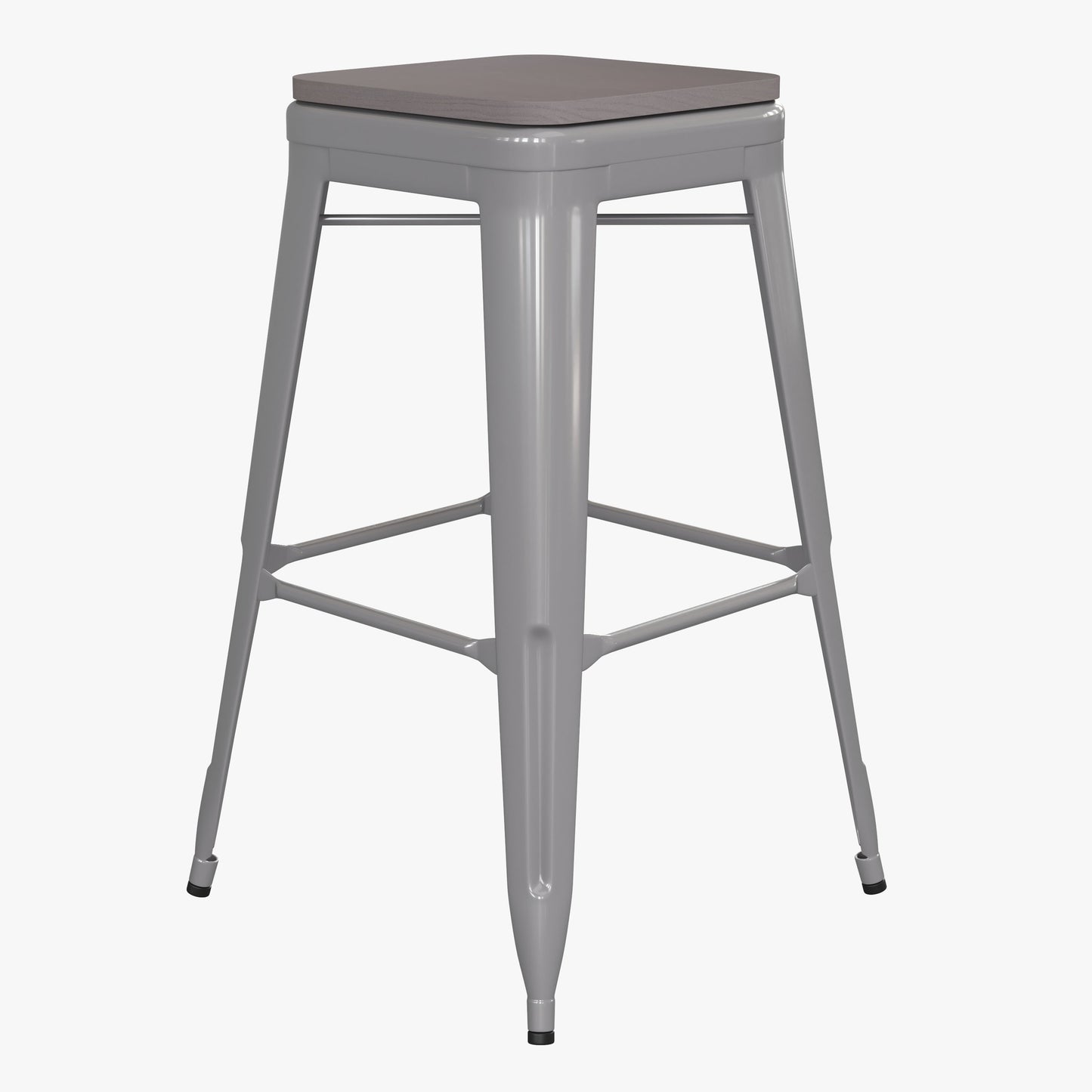 4PK 30" Silver Stool-Gray Seat 4-ET-31320-30-SV-R-PL2G-GG